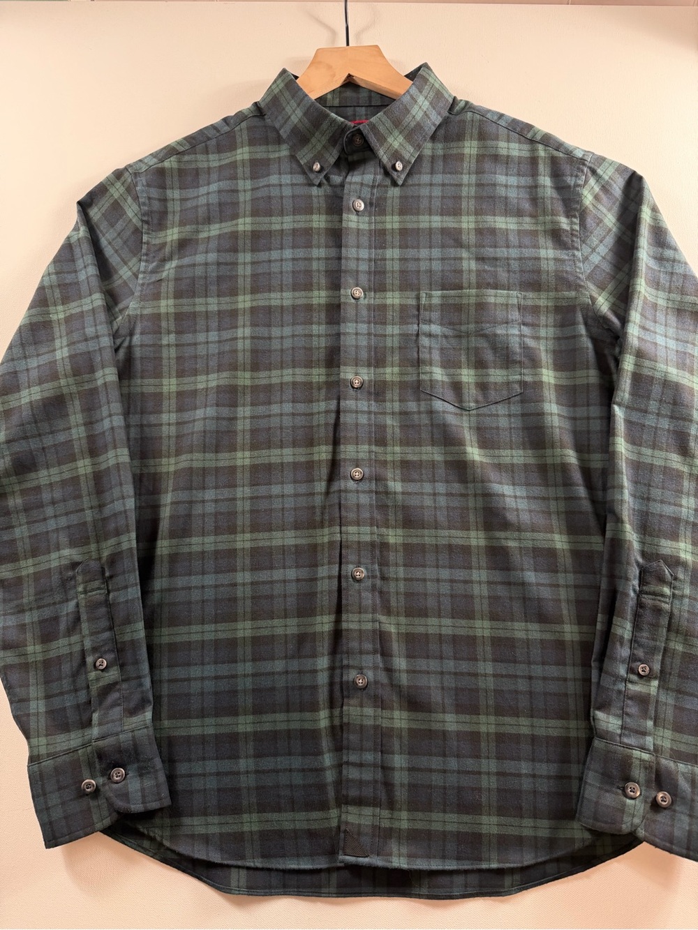 UNTUCKit Vittorio Performance Flannel Shirt L Green Plaid Regular Fit Cabincore
